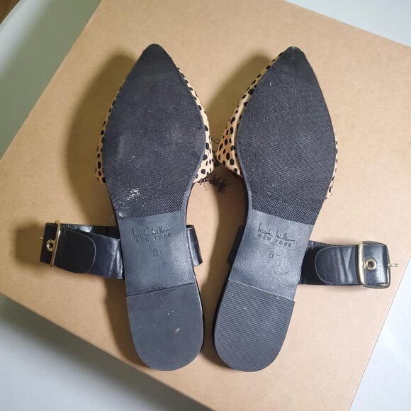 Nicole Miller HINDY Slip-on Flats Mules Pointy Toe Animal Print Sz 8 - Picture 2 of 16